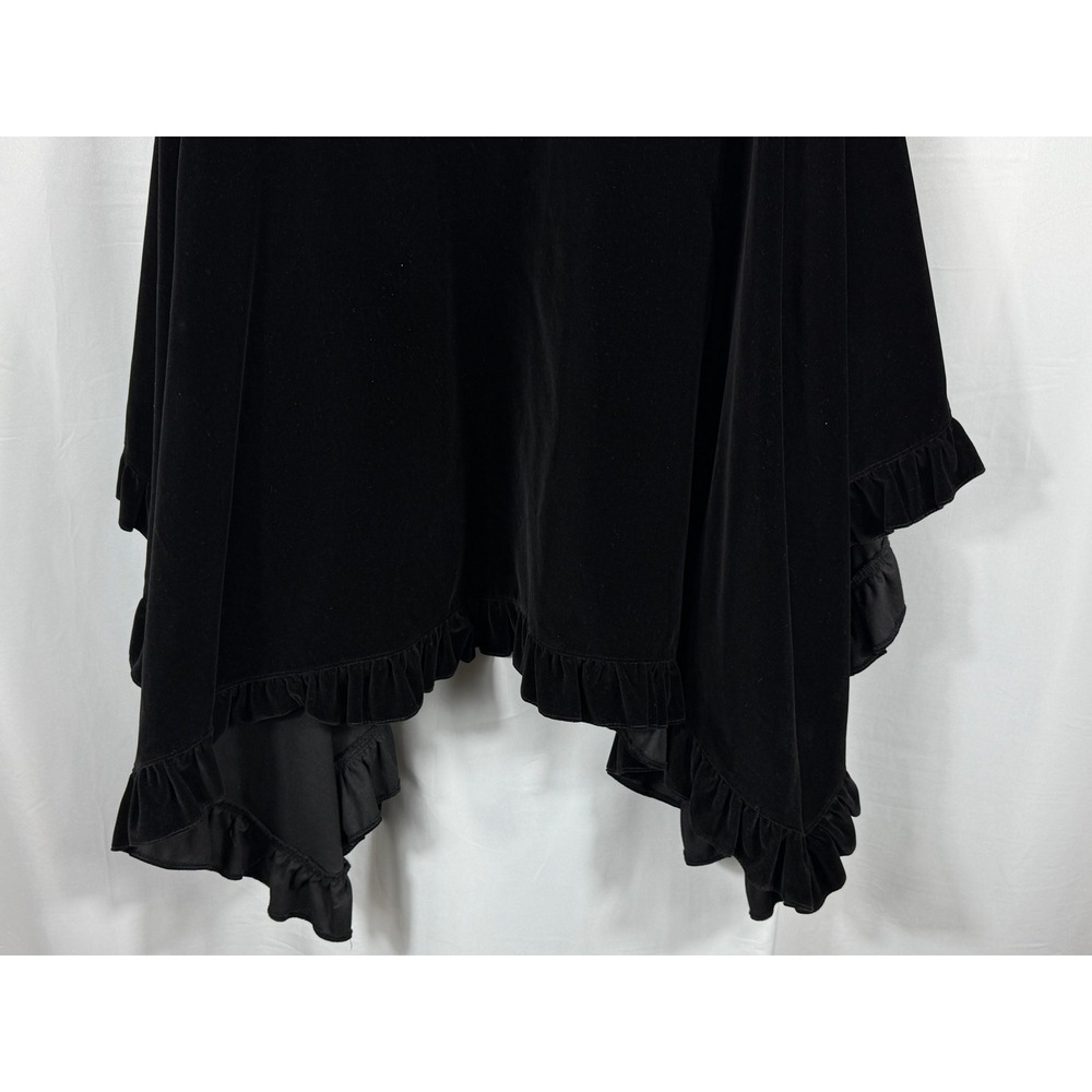 Private Line Vintage Beautiful Black Velvet Ruffle Cape Wrap Made in England - Picture 7 of 7